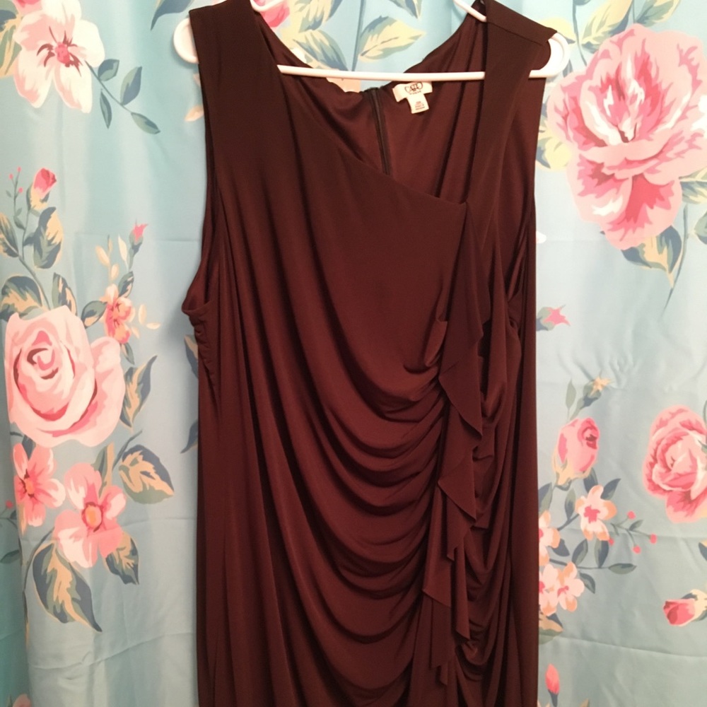NWOT brown dress with ruching